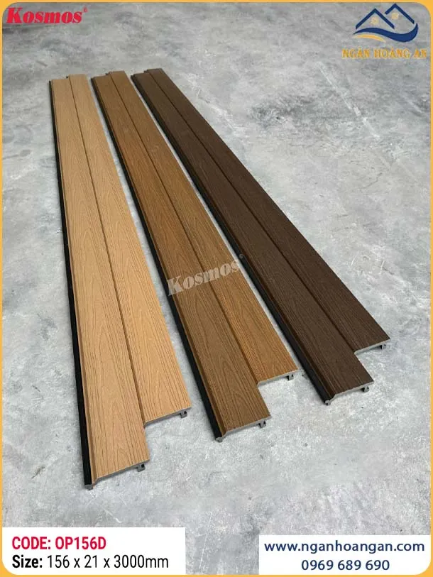 Ốp Tường Gỗ Nhựa Ngoài Trời 2 Da Kosmos OP156D Walnut